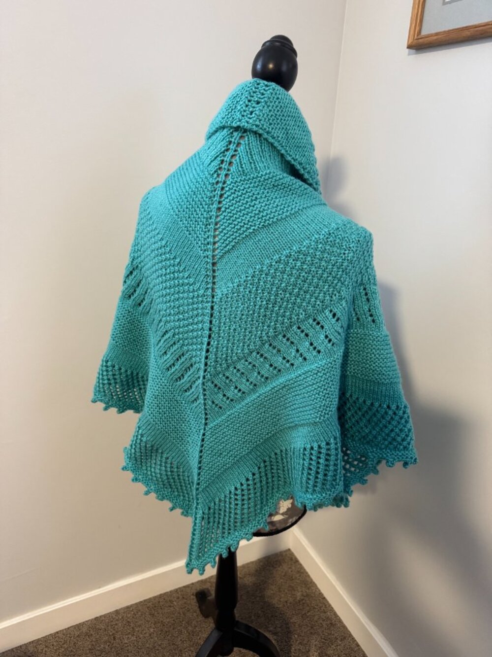 Hand Knit Lace Triangle Shawl